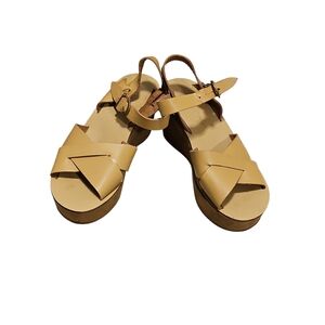 Rampage Tan Strappy Platform Sandals
